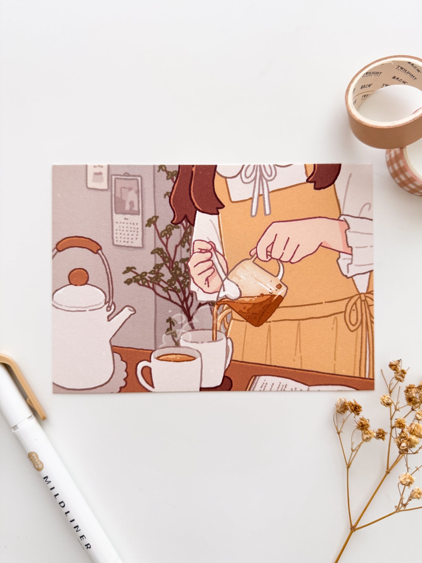 A Cup of Tea for Two Postcard Style Art Print ⋮ Purinnari