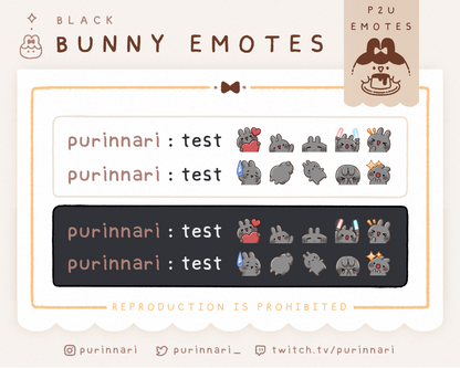 [ P2U ] Bunny Emotes Bundle of 10 | Discord/Twitch/Youtube