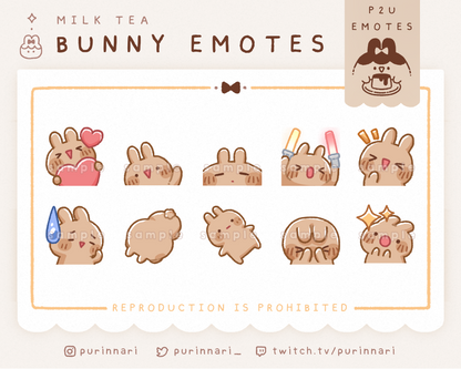 [ P2U ] Bunny Emotes Bundle of 10 | Discord/Twitch/Youtube