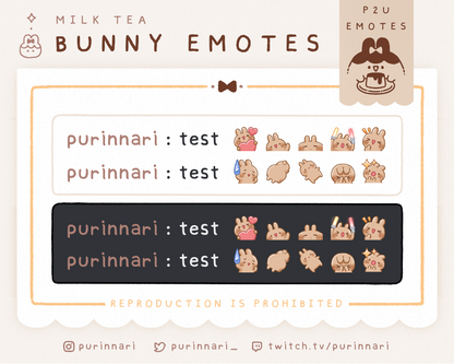 [ P2U ] Bunny Emotes Bundle of 10 | Discord/Twitch/Youtube