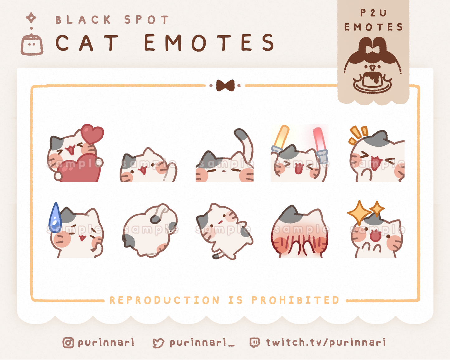 [ P2U ] Cat Emotes Bundle of 10 | Discord/Twitch/Youtube