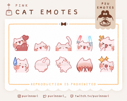 [ P2U ] Cat Emotes Bundle of 10 | Discord/Twitch/Youtube