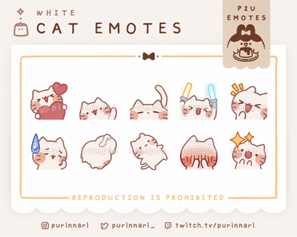 [ P2U ] Cat Emotes Bundle of 10 | Discord/Twitch/Youtube