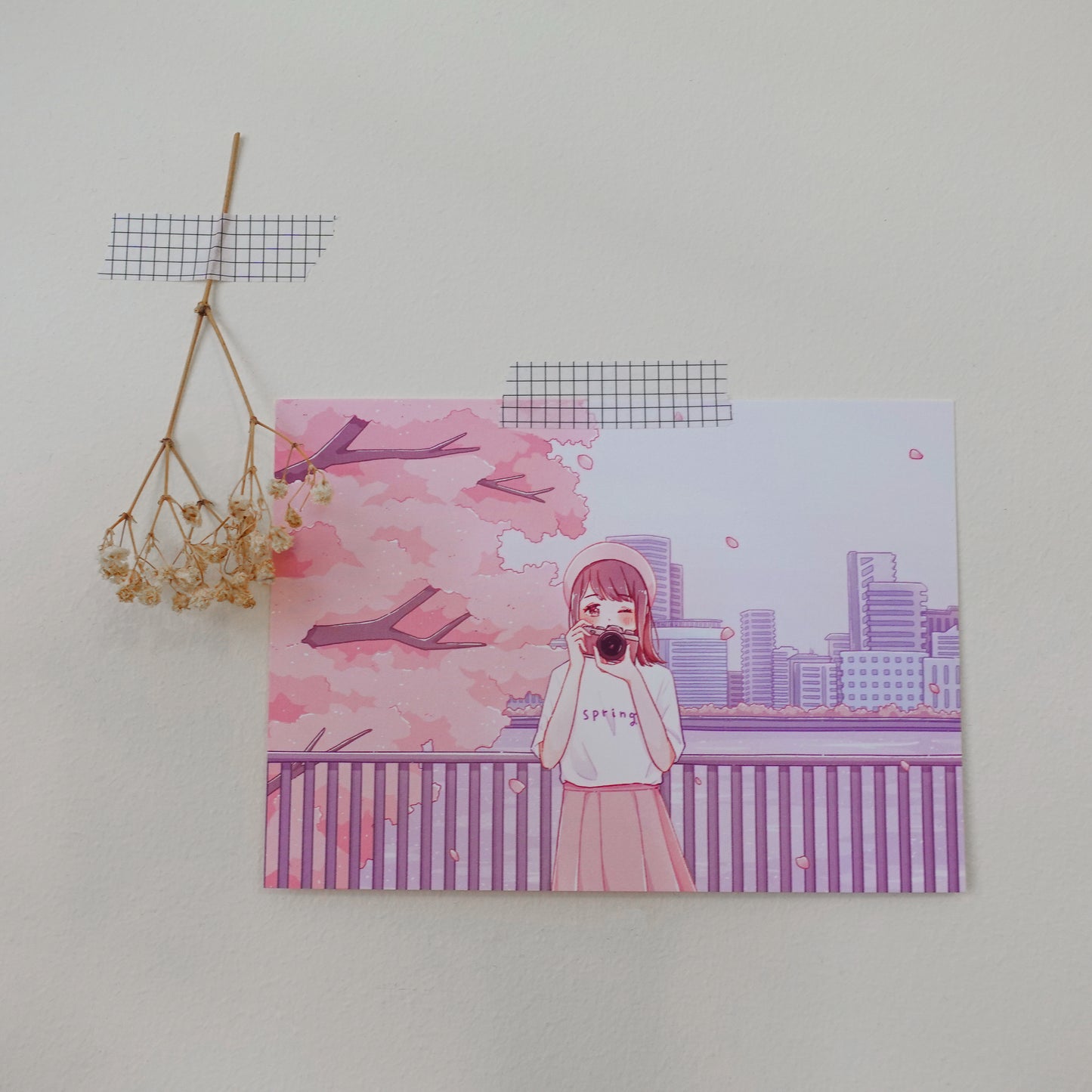 Sakura Spring Photo Date Postcard Style Art Print