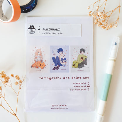 Tamagotchi Postcard Style Art Print Set