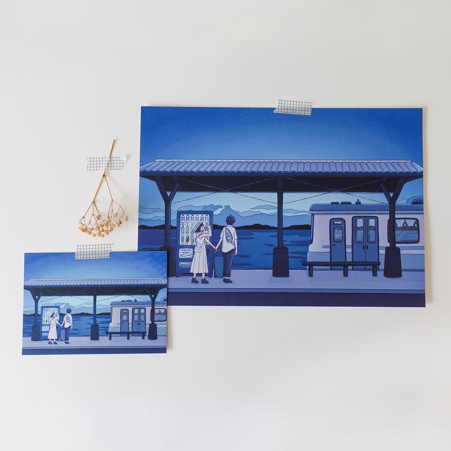 Japanese Train Station Print Set Poster size (A4)