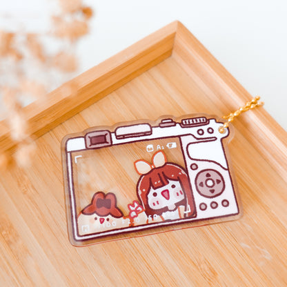 Purinnari and Puririn Camera Thick Acrylic Charm Keychain