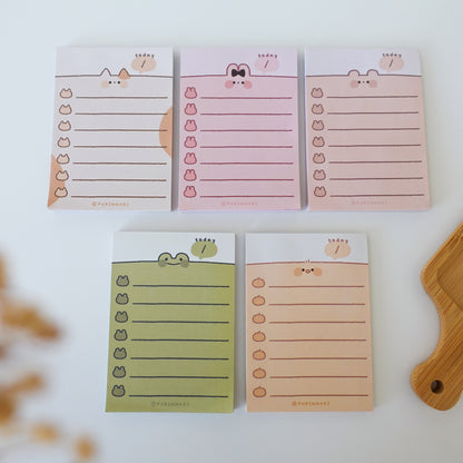 Cute Animal To-do List Memo Pad ⋮ Cat / Bunny / Frog / Chick / Bear