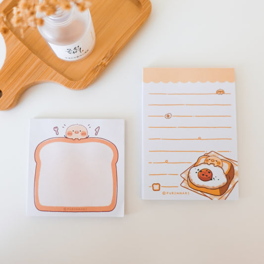 Hiyopipan Sticky Note and Memo Pad ⋮ Chick and Bread