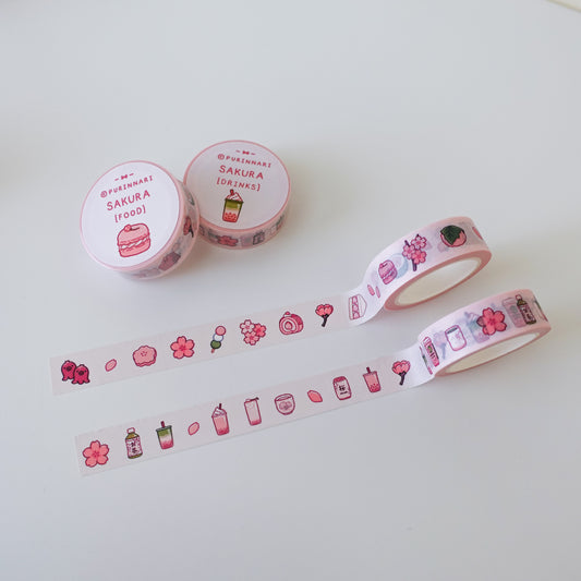 Spring Sakura Washi Masking Tape ⋮ Sakura Desserts / Sakura Drinks