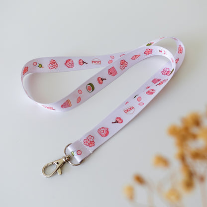 Spring Sakura Desserts Lanyard