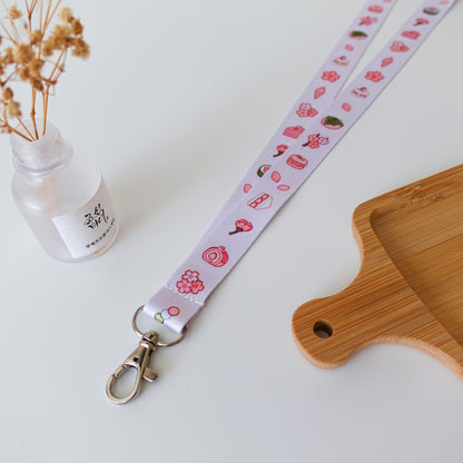 Spring Sakura Desserts Lanyard