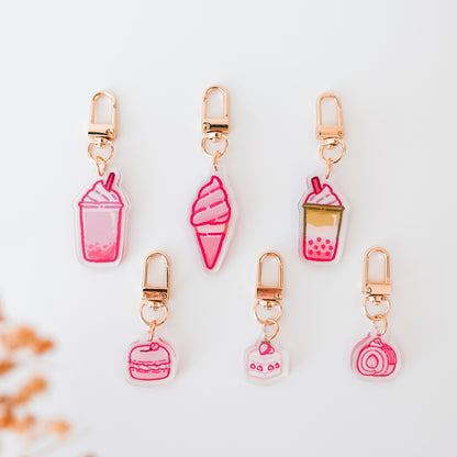 Sakura Desserts and Drinks Acrylic Charm Keychains ⋮ Spring Sakura