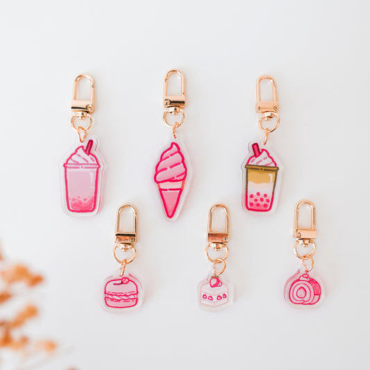 Sakura Desserts and Drinks Acrylic Charm Keychains ⋮ Spring Sakura