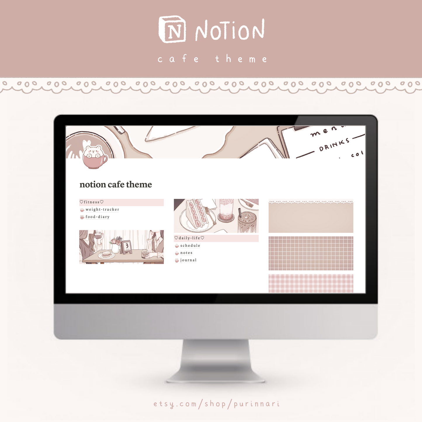 aesthetic cafe notion theme