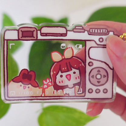 Purinnari and Puririn Camera Thick Acrylic Charm Keychain