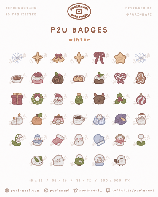 [ P2U ] Winter Badge Bundle of 40 | Discord/Twitch/Youtube